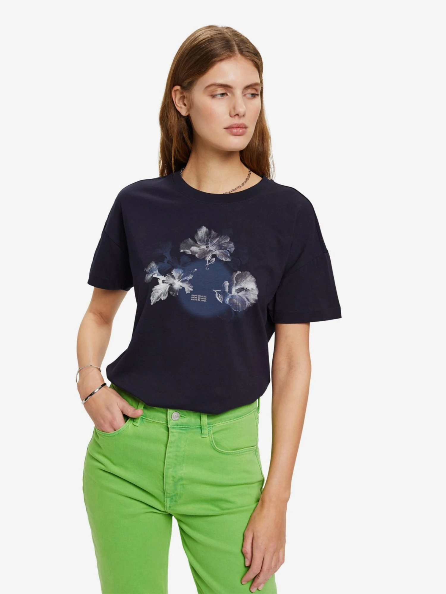 ESPRIT T-shirts T-shirt Femme Bleu / Bleu Marine 4 ESPRIT T-shirts T-shirt Femme Bleu / Bleu Marine – Image 2