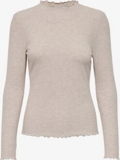 ONLY T-shirts à Manches Longues T-shirt Emma Femme Beige Chiné