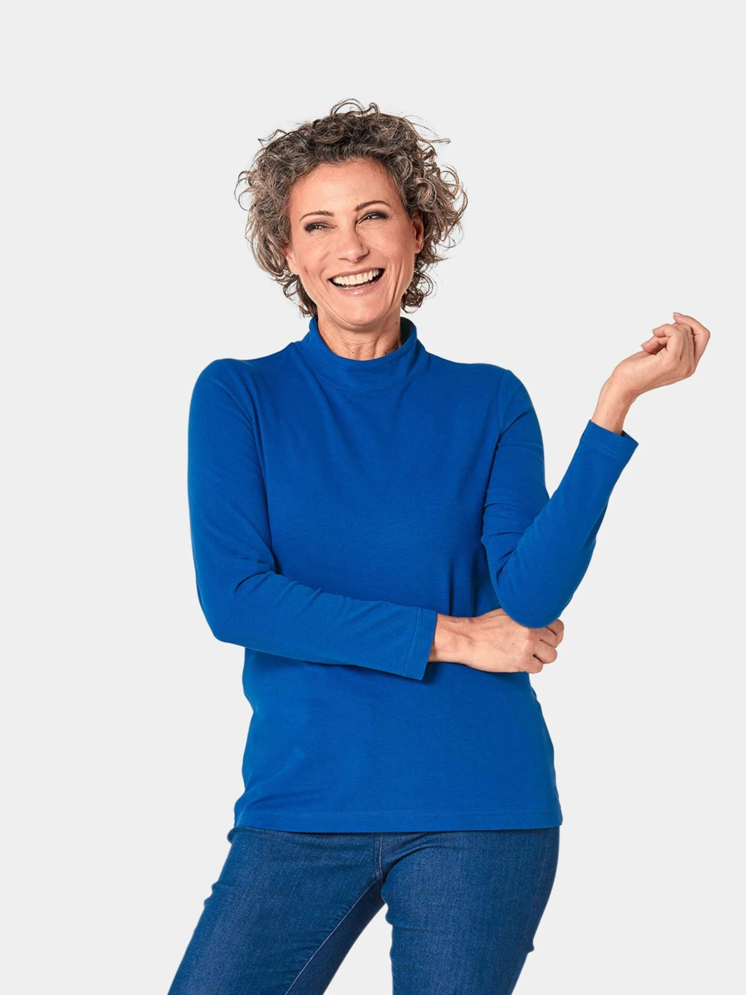 GOLDNER T-shirts à Manches Longues T-shirt Femme Bleu Roi 4 GOLDNER T-shirts à Manches Longues T-shirt Femme Bleu Roi – Image 2