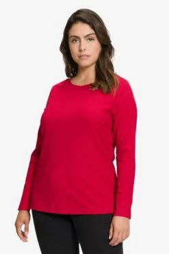 Ulla Popken T-shirts à Manches Longues T-shirt Femme Rouge Cerise -Pas Cher Univers T-shirt Magasin ed91572ea6d8712ce1414ebbb01c8921