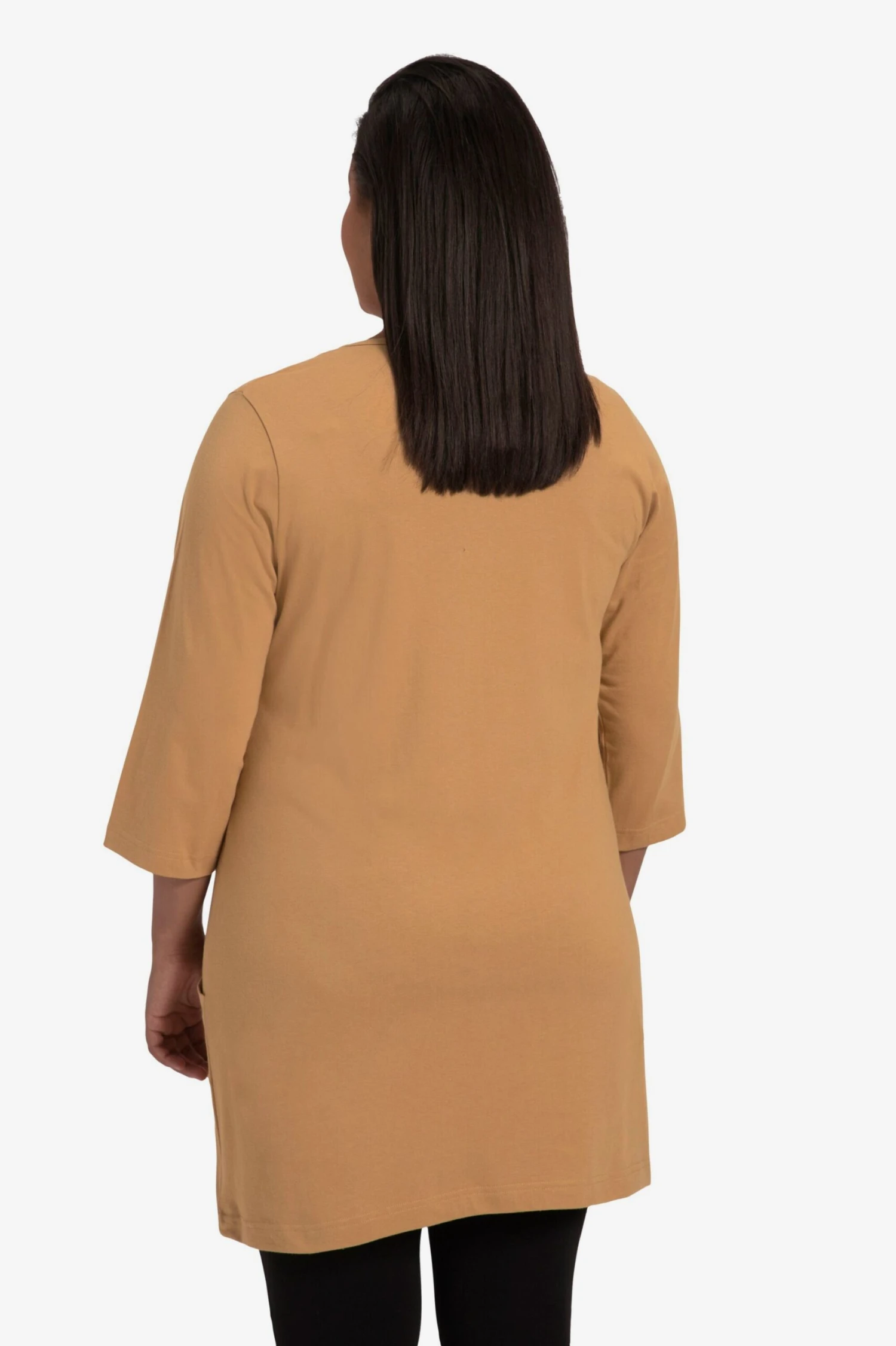 Ulla Popken T-shirts à Manches 3/4 T-shirt Femme Camel 5 Ulla Popken T-shirts à Manches 3/4 T-shirt Femme Camel – Image 3