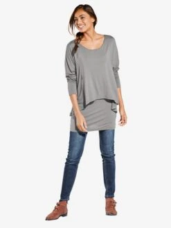 Heine T-shirts à Manches Longues T-shirt Femme Gris Chiné -Pas Cher Univers T-shirt Magasin f1a4d57a92edefd8ea2774e51c58742a