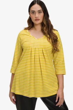 Ulla Popken T-shirts à Manches 3/4 T-shirt Femme Jaune -Pas Cher Univers T-shirt Magasin fbcd7107cc86d421899a0145054f5a9d